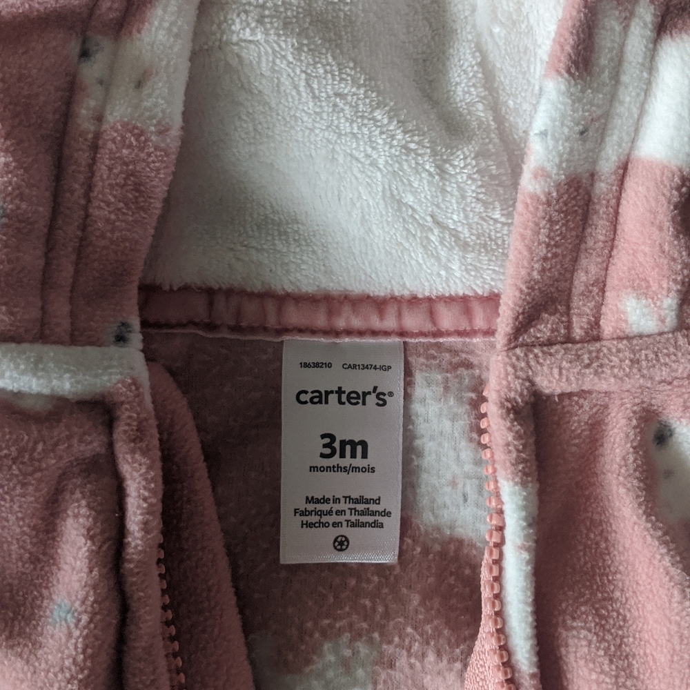 Carter's fleece hooded play and sleep